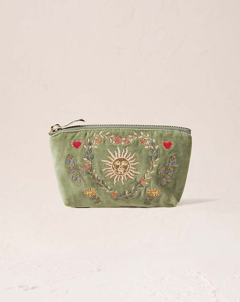 Elizabeth Scarlett Earth Goddess Olive Velvet Coin Purse