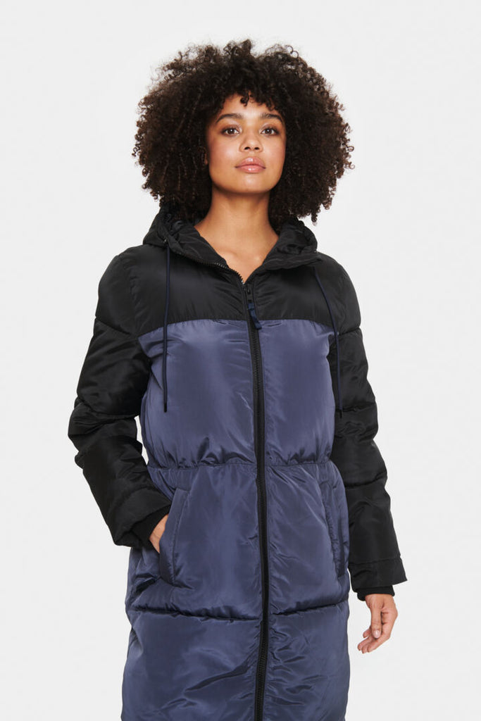 Saint tropez long hot sale padded jacket with hood